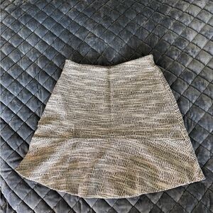 LOFT Textured A-Line Skirt in Cream and Black